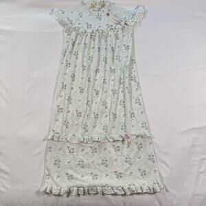 Vintage Carter's Kids nightgown girls floral sleep dress size 7